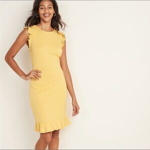 Old Navy Yellow Polka Dot Ruffle Dress